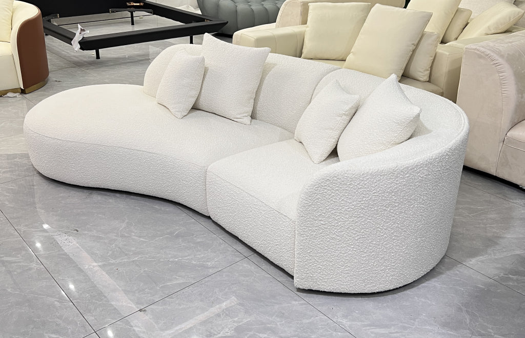 Serini Fabric curved sofa