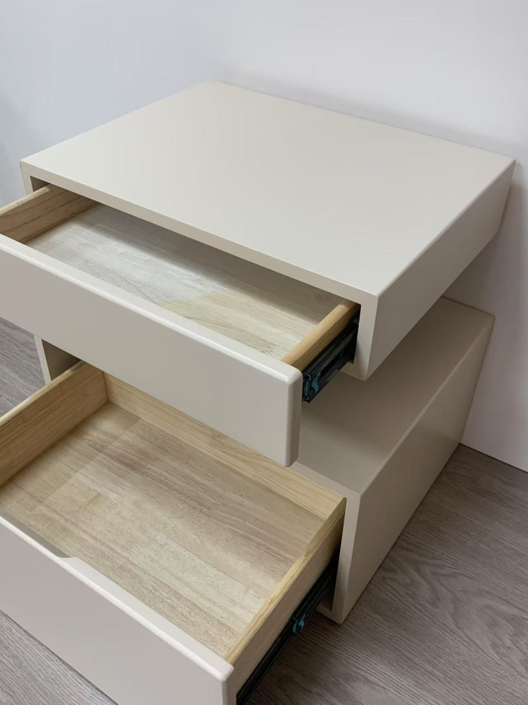 Tesie 2pcs solid wood nightstands bedside tables