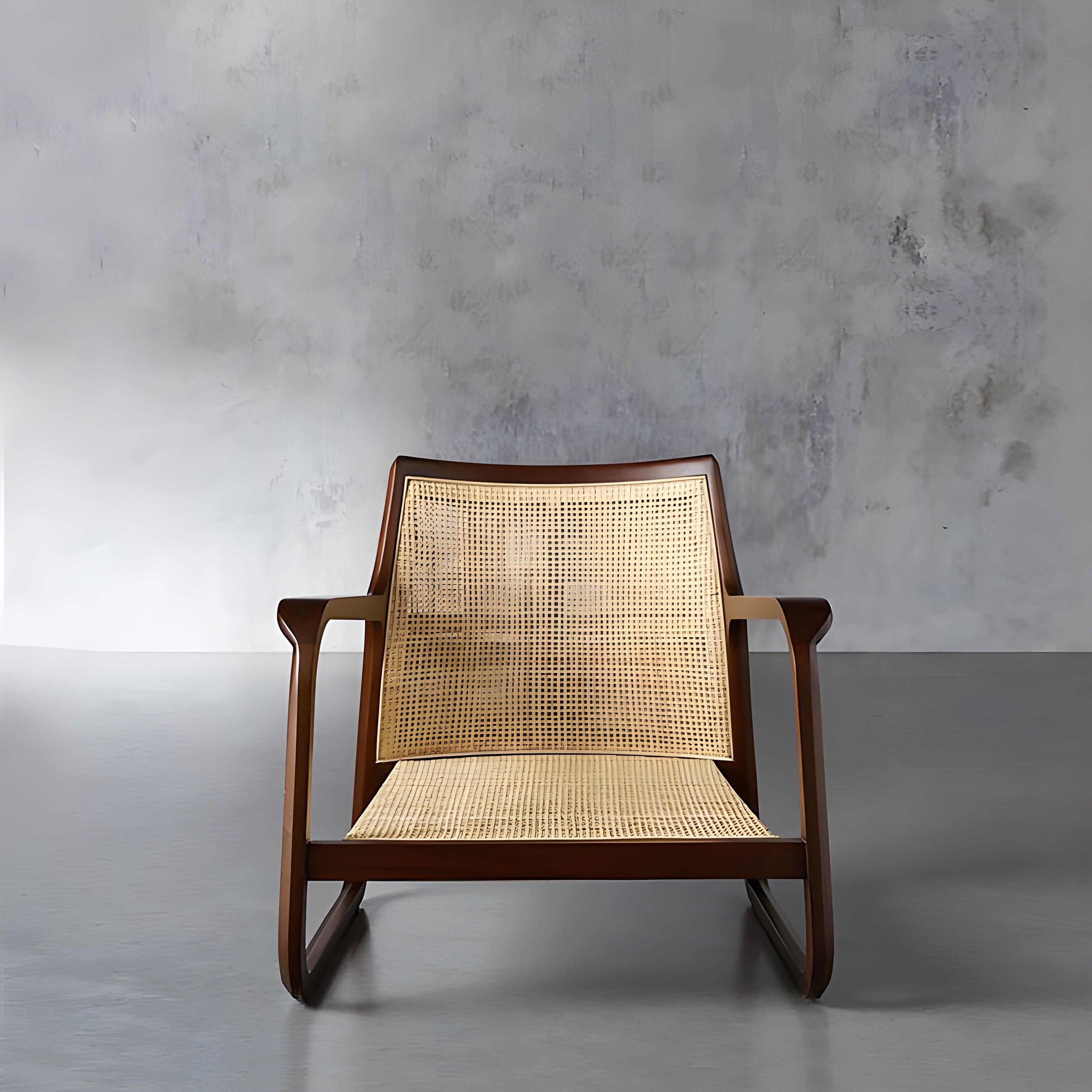 Deninum Ash wood natural rattan accent chair