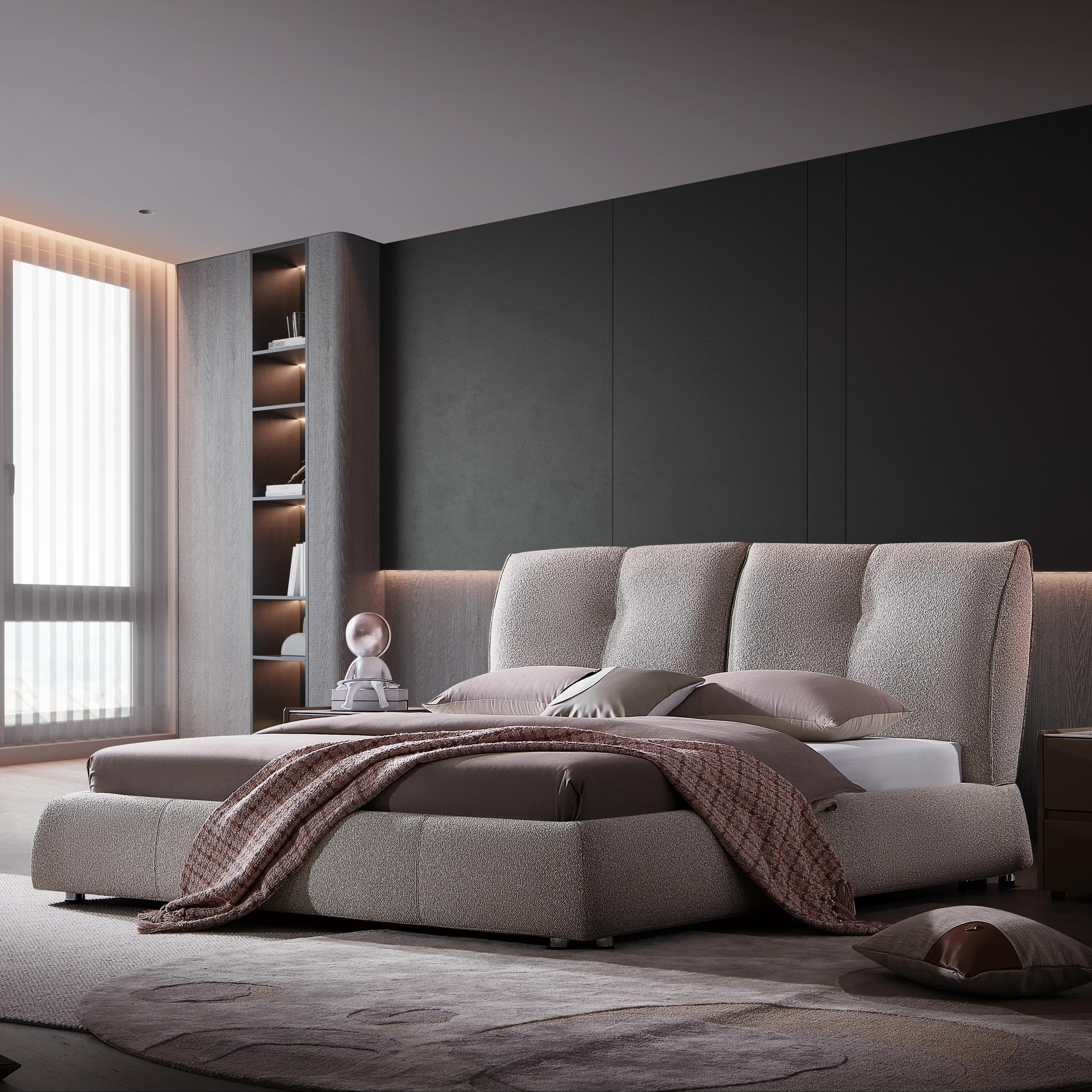 Letina Fabric solid wood bed