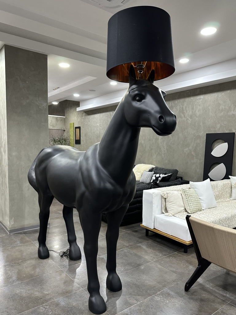 Frifano Horse statue art black floor lamp