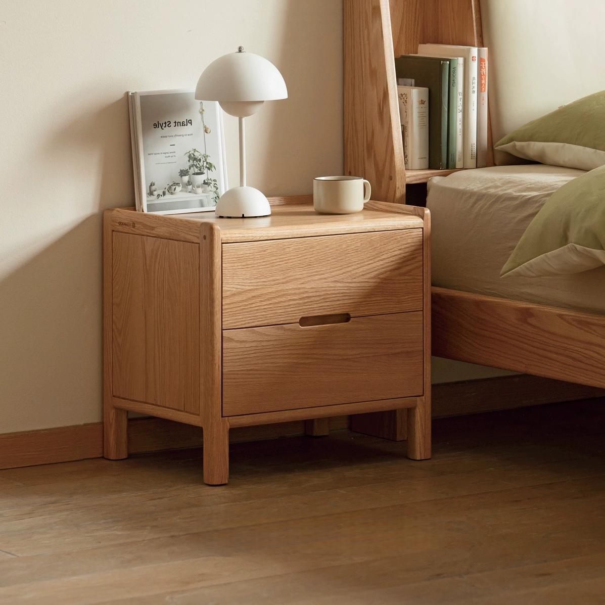 Desili 2pcs solid wood nightstands