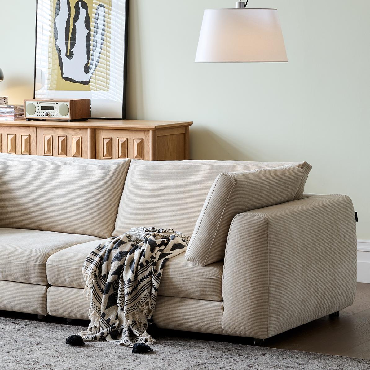 Firosu Washable fabric straight sofa-A