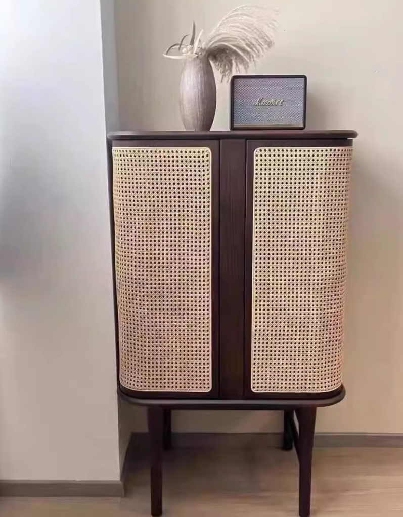 Titayen Ash wood natural rattan sideboard