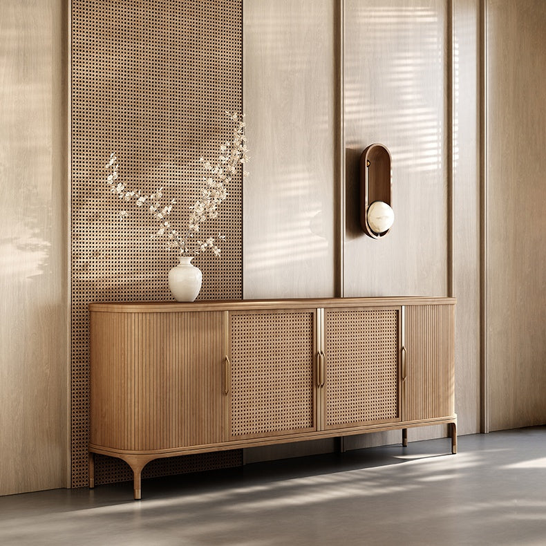 Faroli Natural rattan wooden sideboard-B