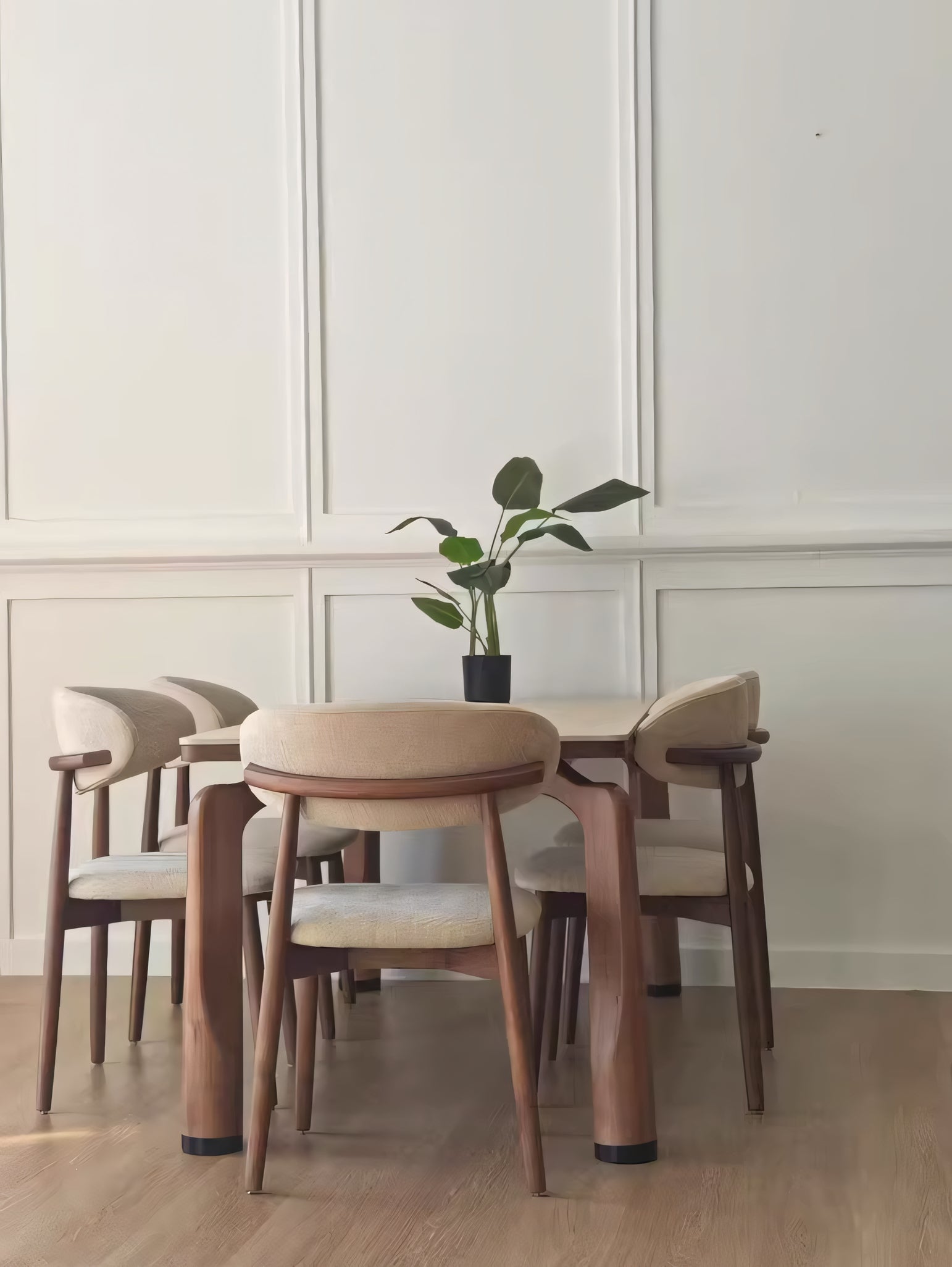 Keinn Solid wood sintered stone rectangular dining set