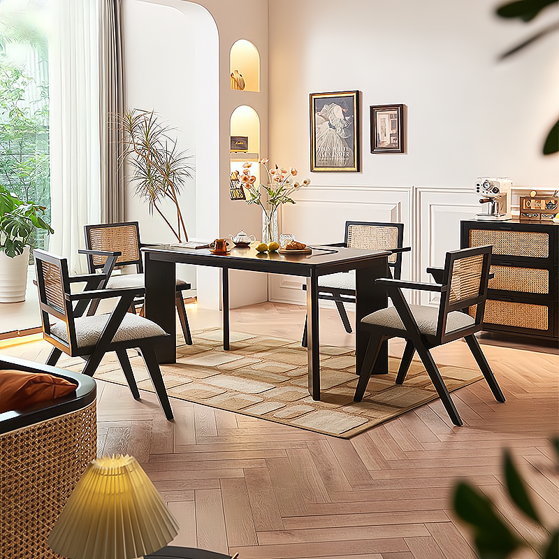 Rotalen Ash wood minimalist rectangle dining table