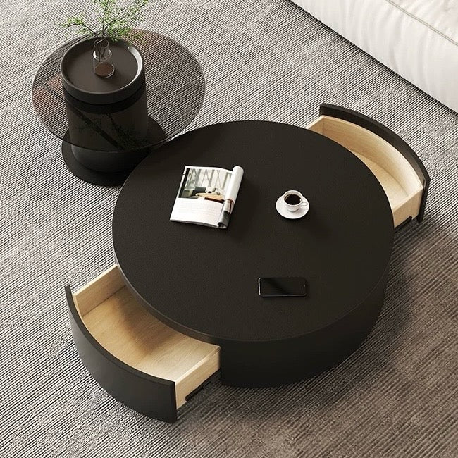 Cocheli Tempered glass round nesting coffee table set