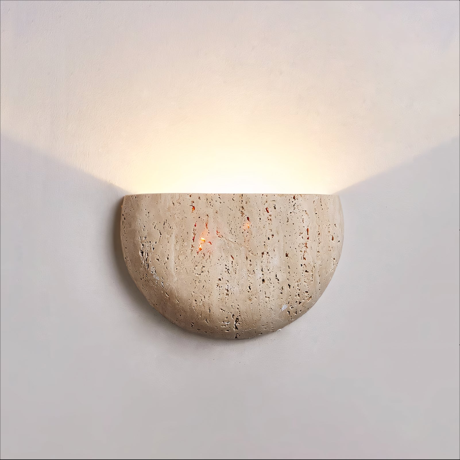 Figran 2pcs beige travertine wall lights bedside lights