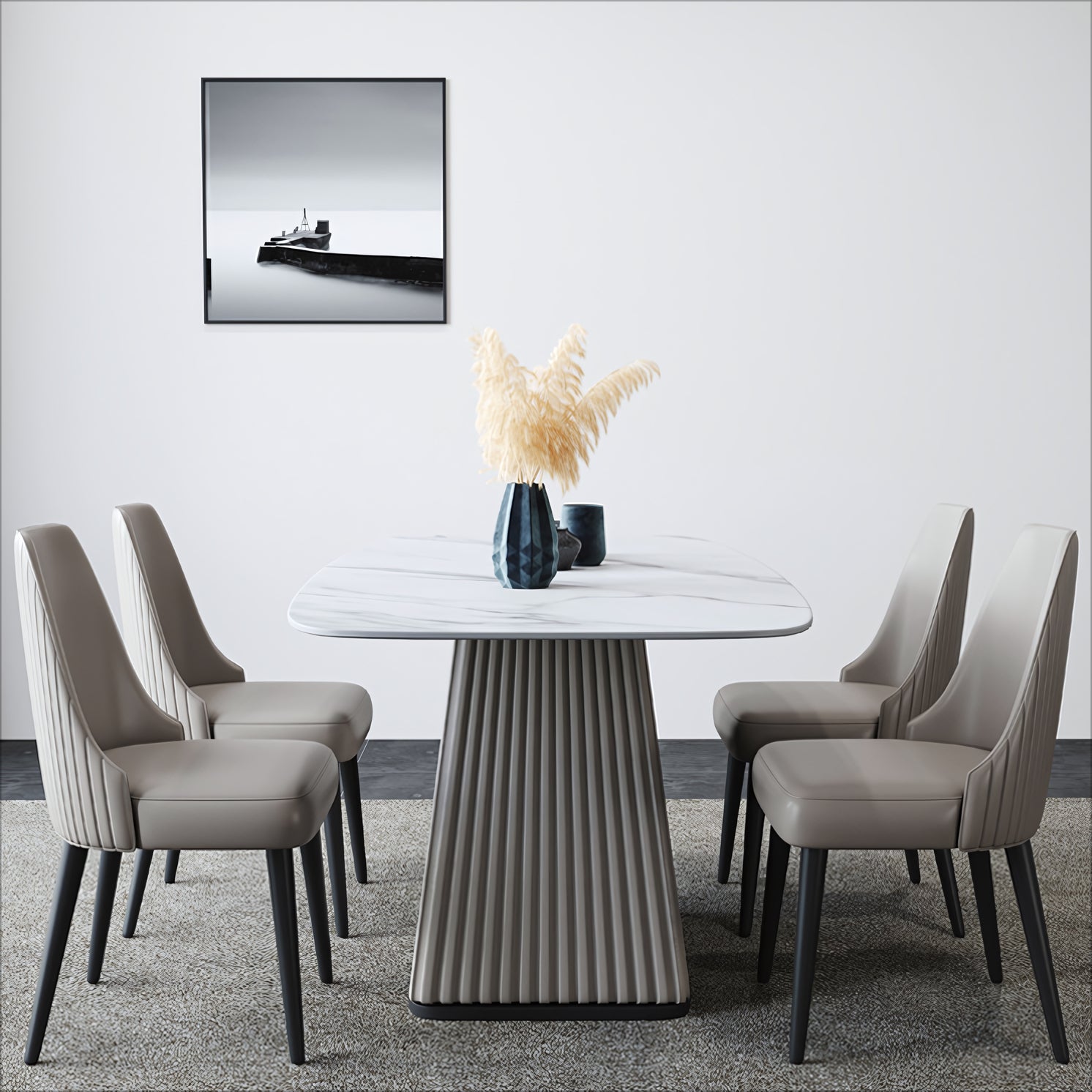 Amonza 2 pcs set-light luxury dining chairs-A
