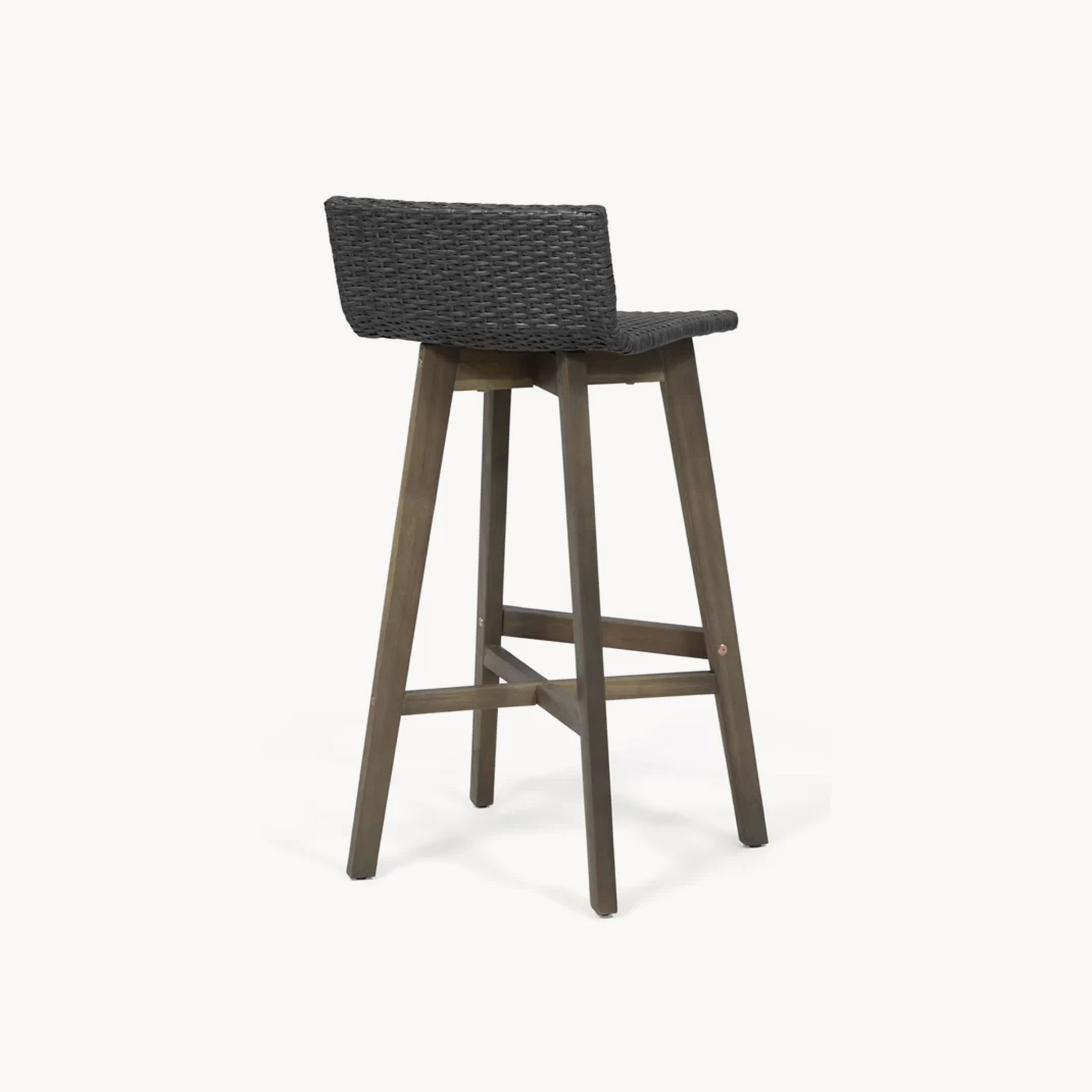 Lenoax Solid wood rattan bar stool