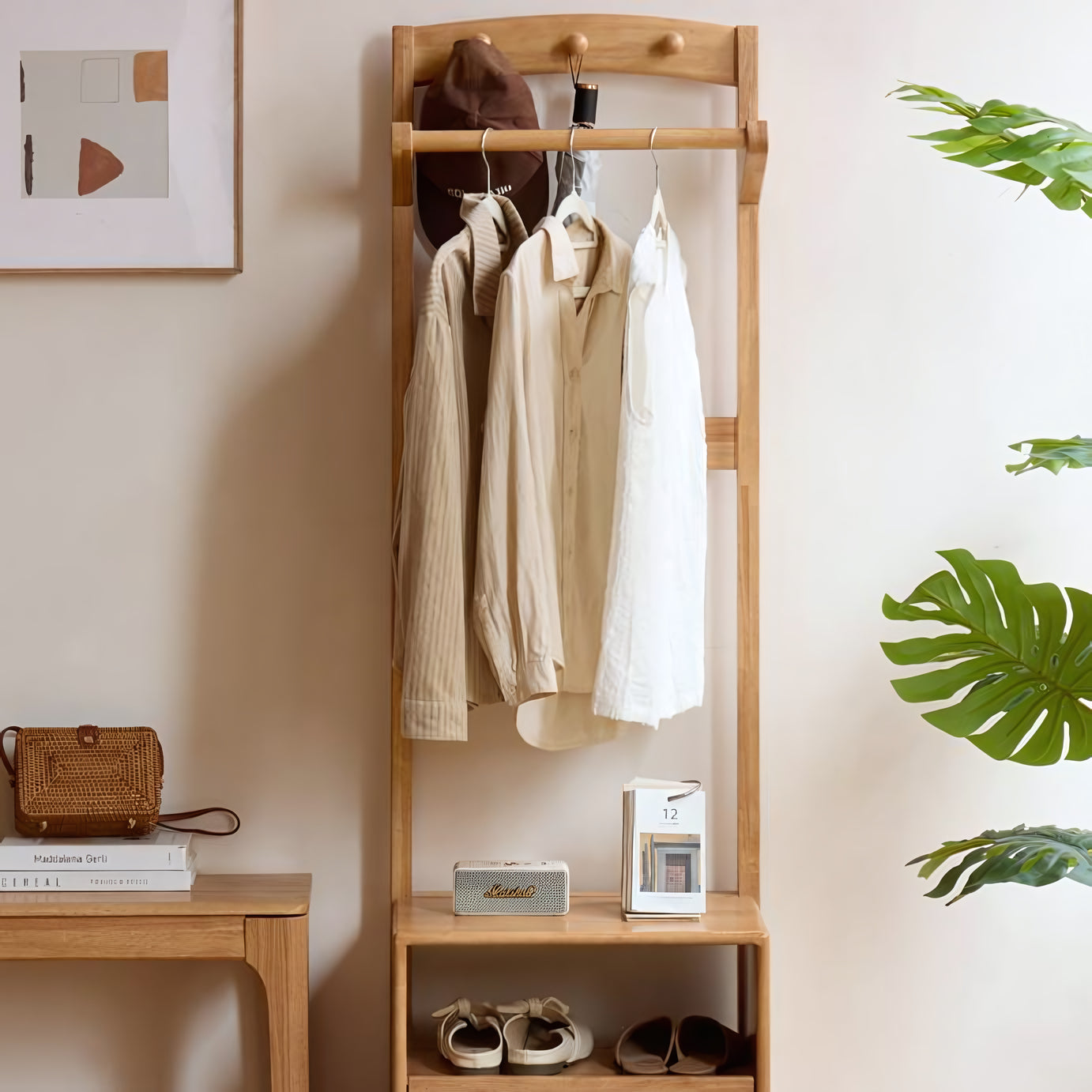 Orsova Clothes rack with storage cabinet