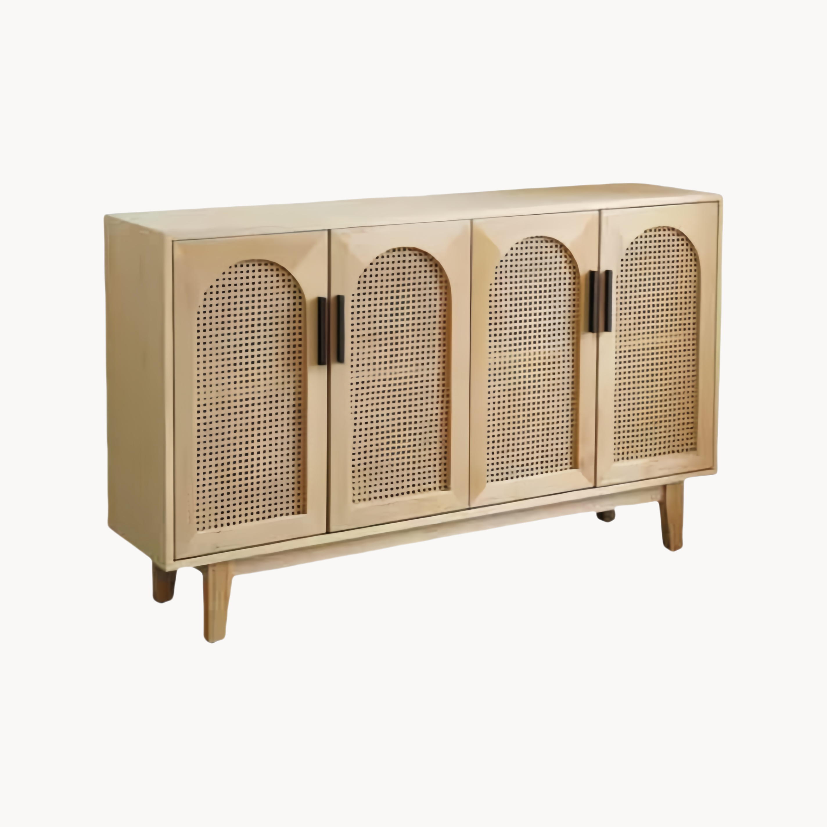 Jesseral Ash wood natural rattan sideboard
