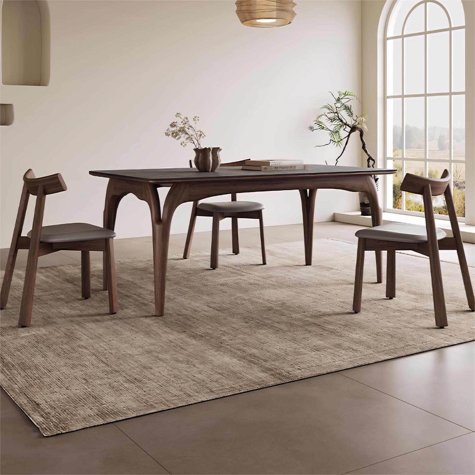 Toffa Sintered stone solid wood rectangular dining table