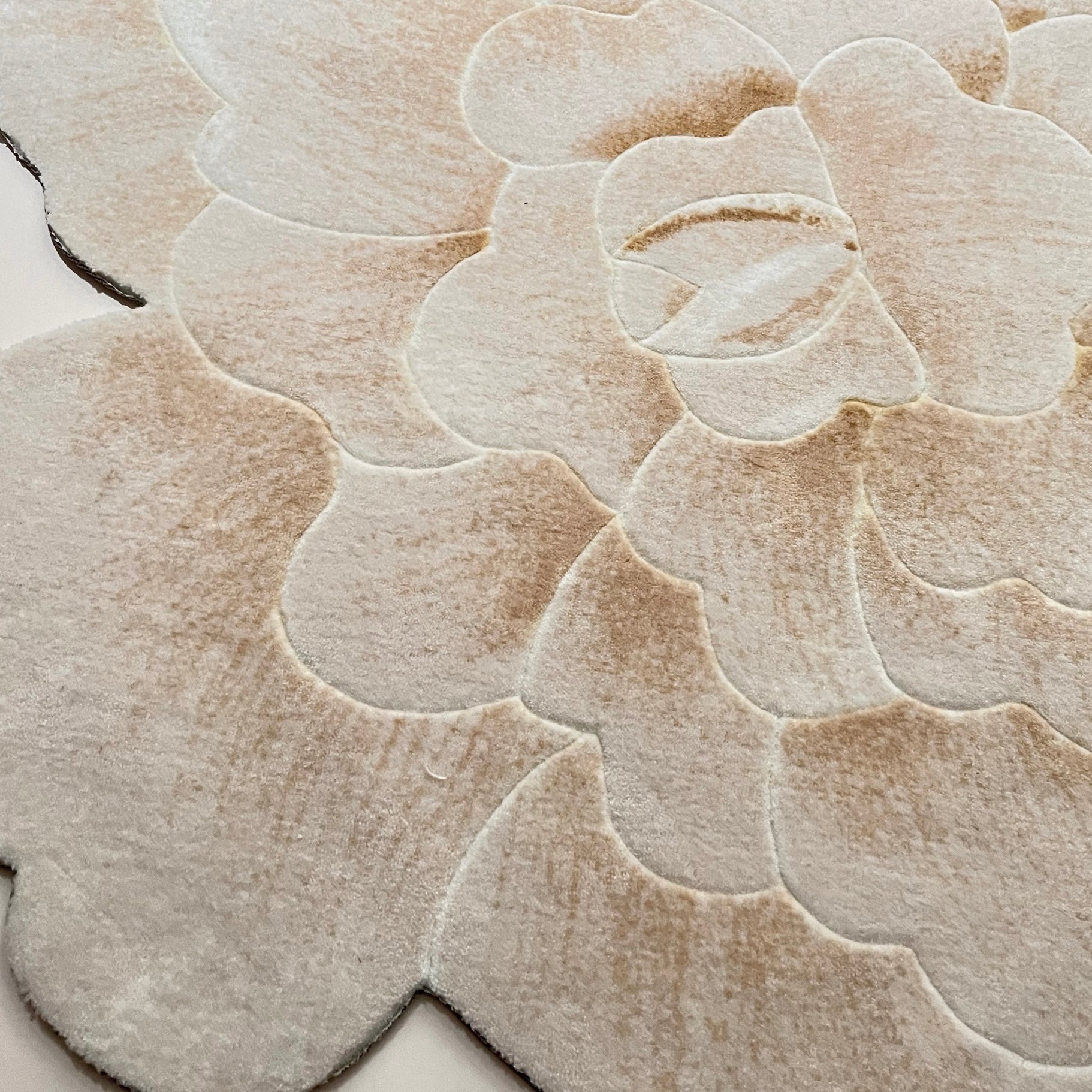 Peony White peony handmade carpet rug