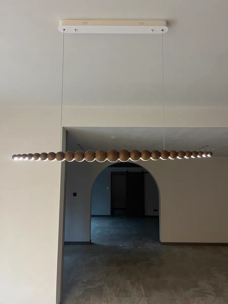 Drines Solid wood  beads pendant light