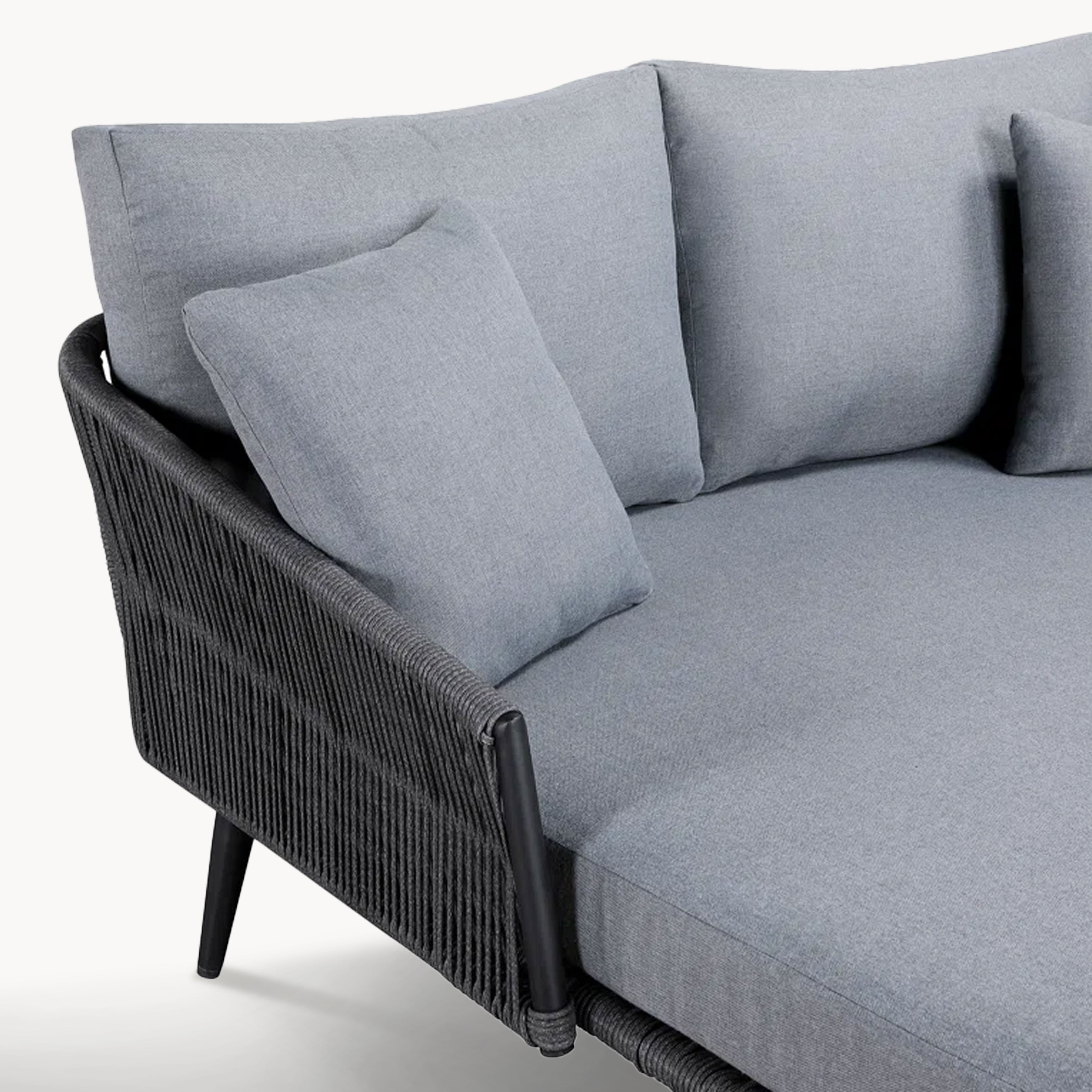 Arrom Aluminum alloy braided rope outdoor chaise lounge sofa bed