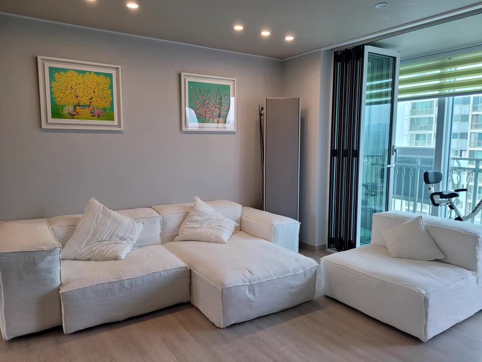 Seffi Washable natural linen fabric chaise lounge sofa