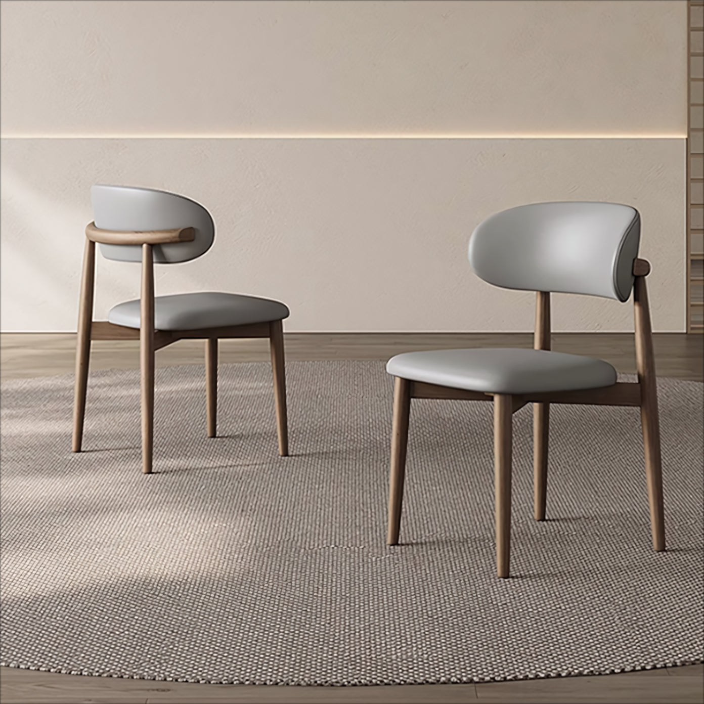 Obesia 2 pcs set-ash solid wood dining chair