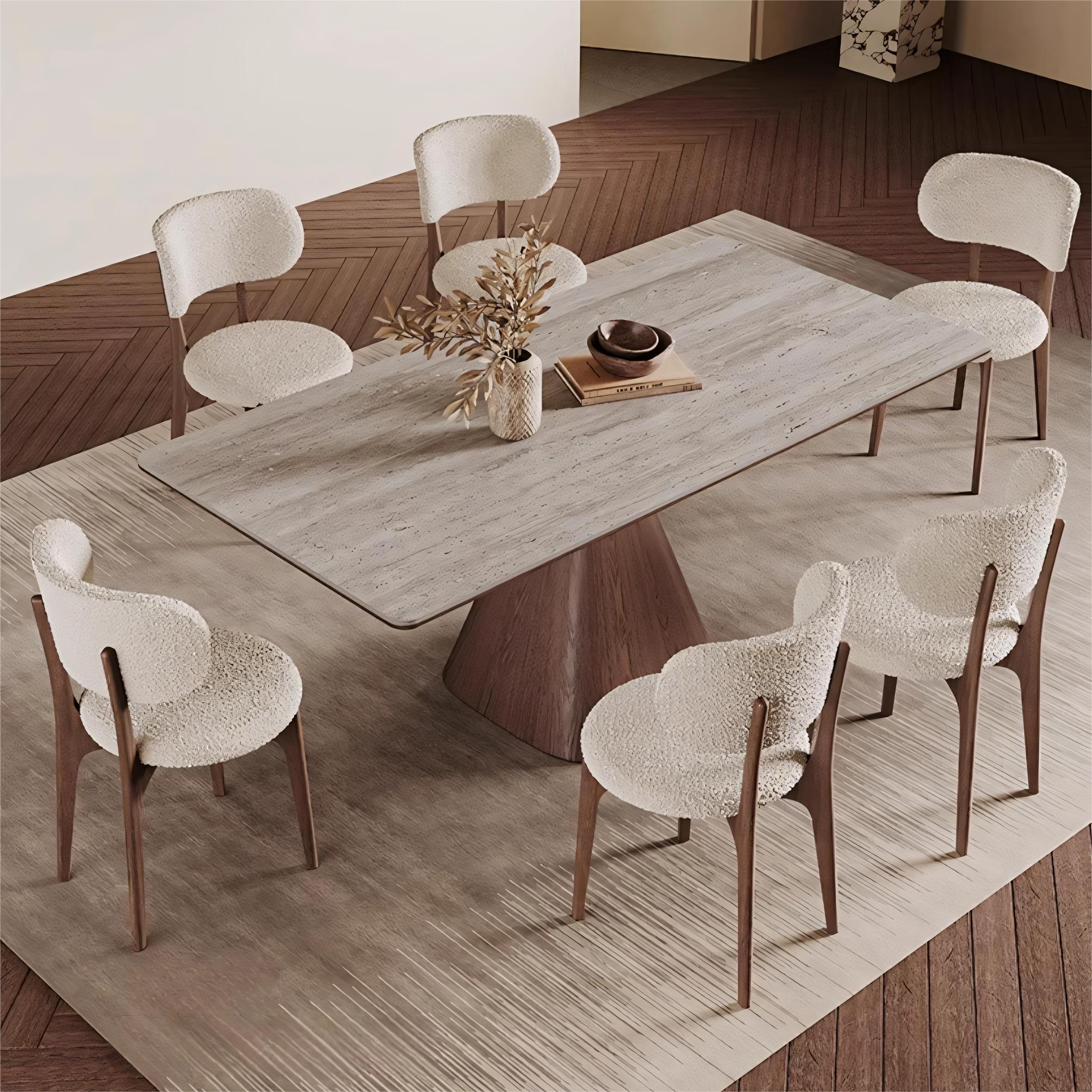 Padiar Sintered stone solid wood rectangular dining set
