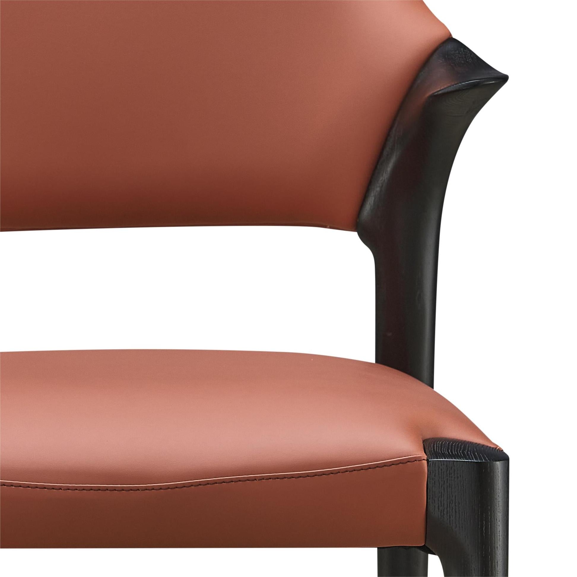 Fennec 2pcs ash wood leather dining chairs