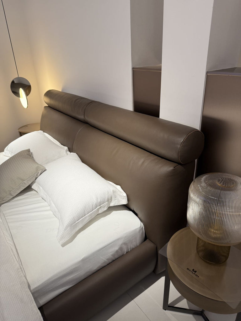 Bevina Leather solid wood bed