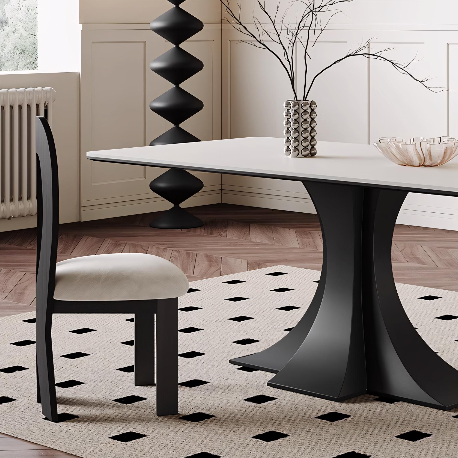 Lemaet Sintered stone rectangular dining set