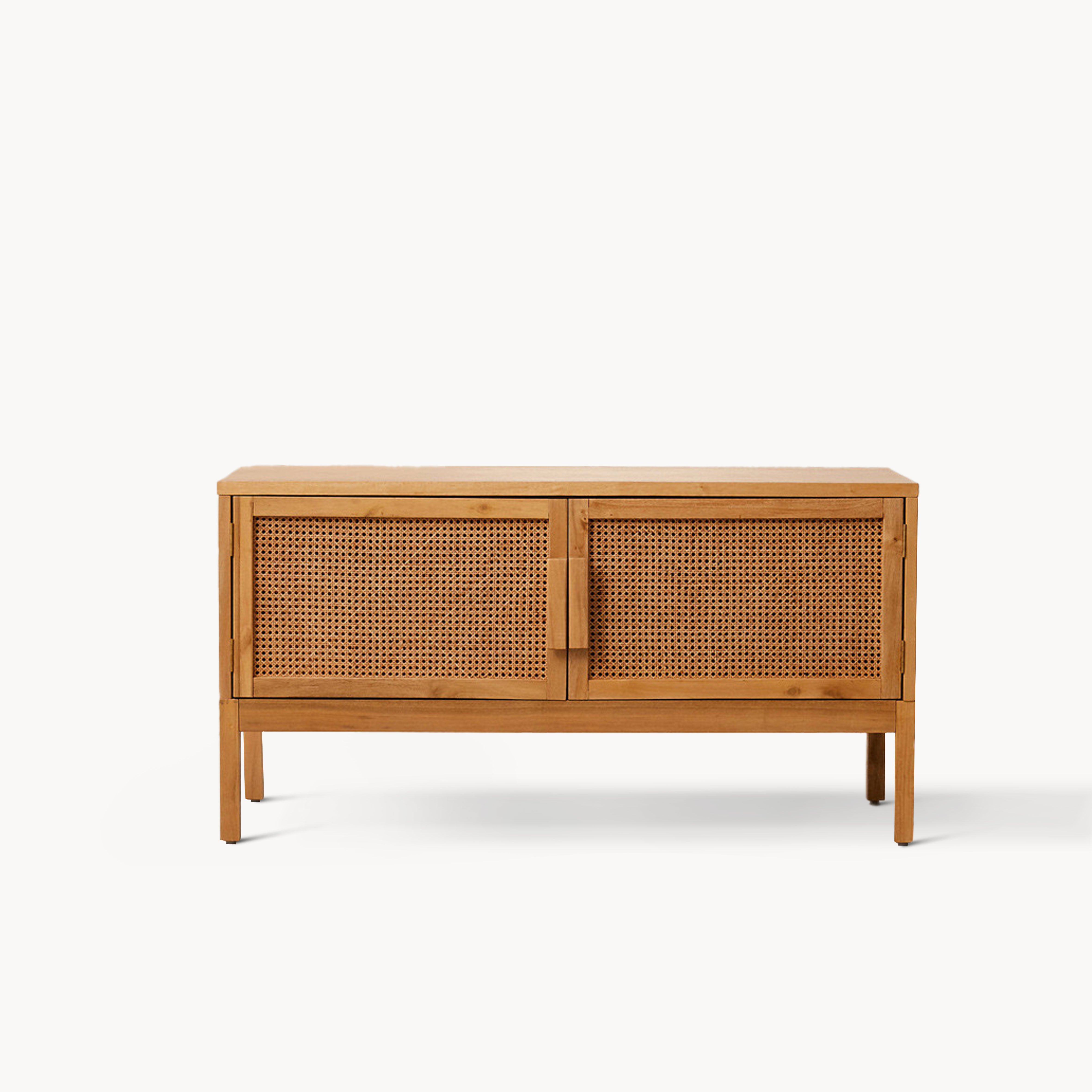 Ritanlar Ash wood natural rattan sideboard