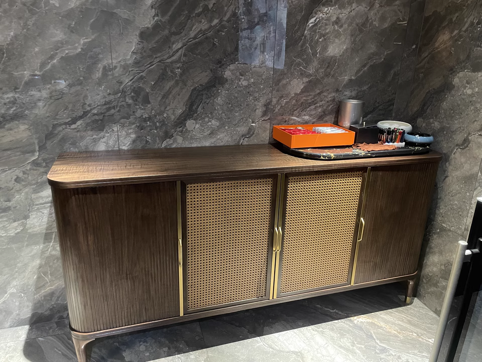 Faroli Natural rattan wooden sideboard-A