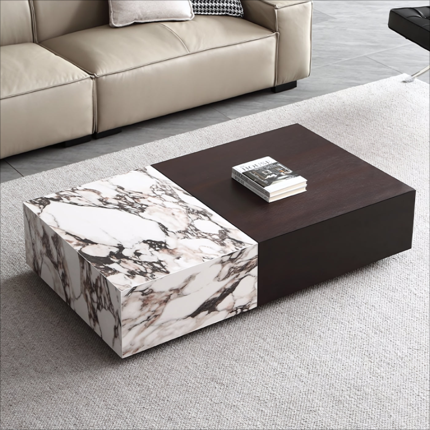 Vileap Sintered stone slab rectangular coffee table