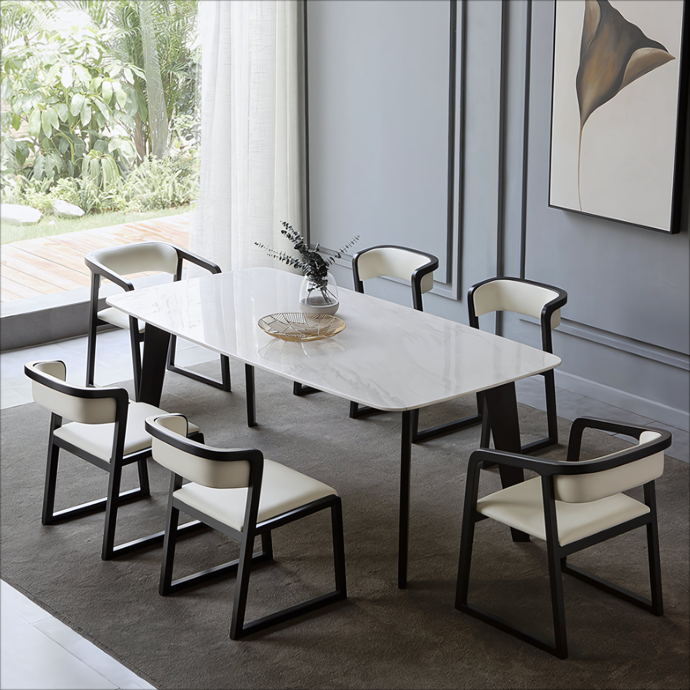 Feshale 2 pcs set-ash solid wood dining chair