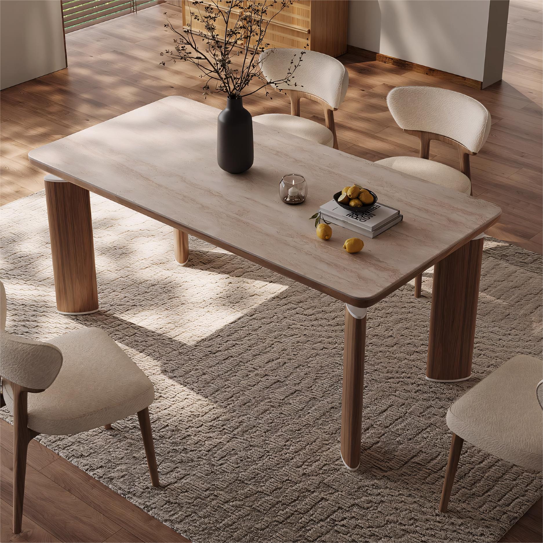 Fecello Sintered stone rectangular dining set