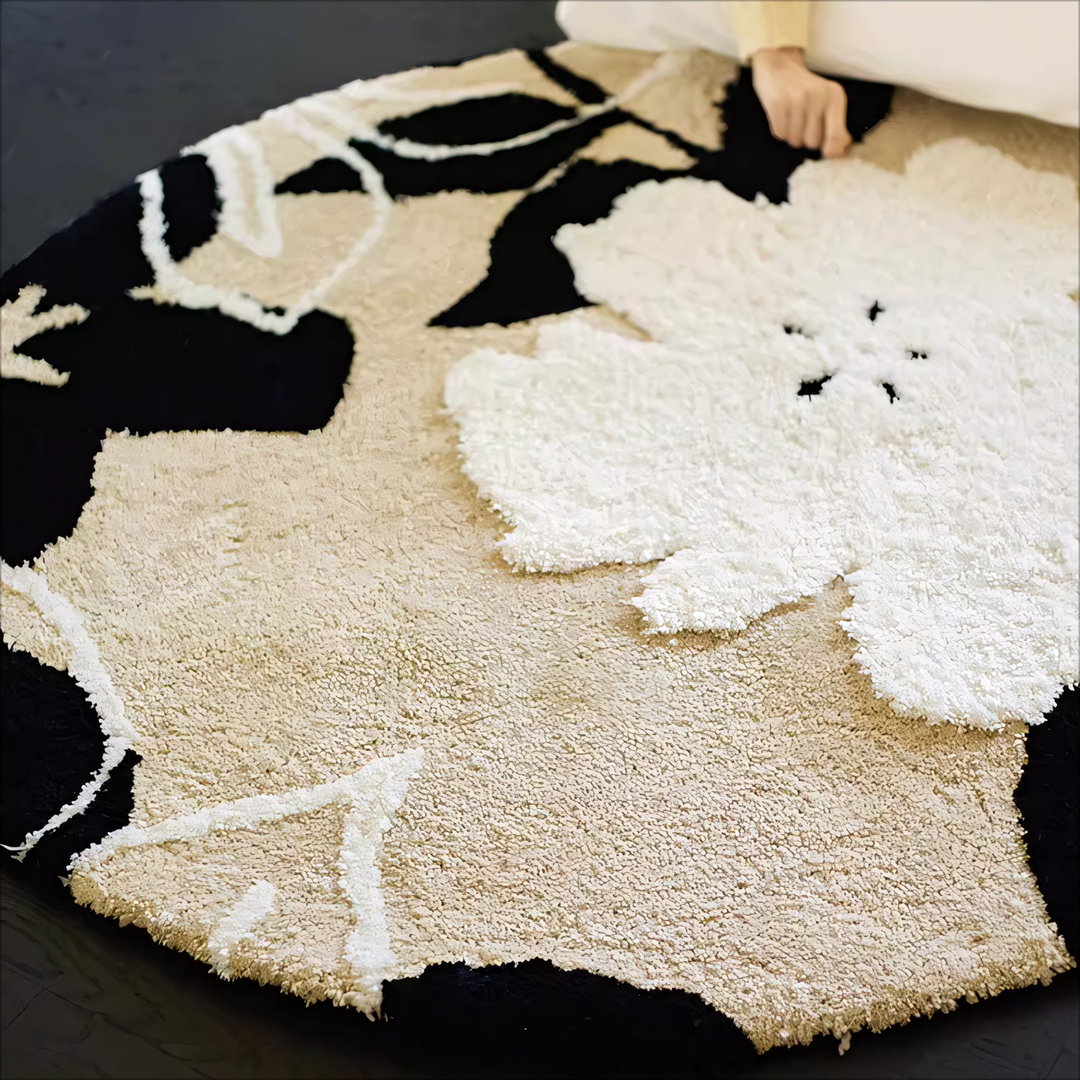 Hinse Polyester floral pattern carpet rug