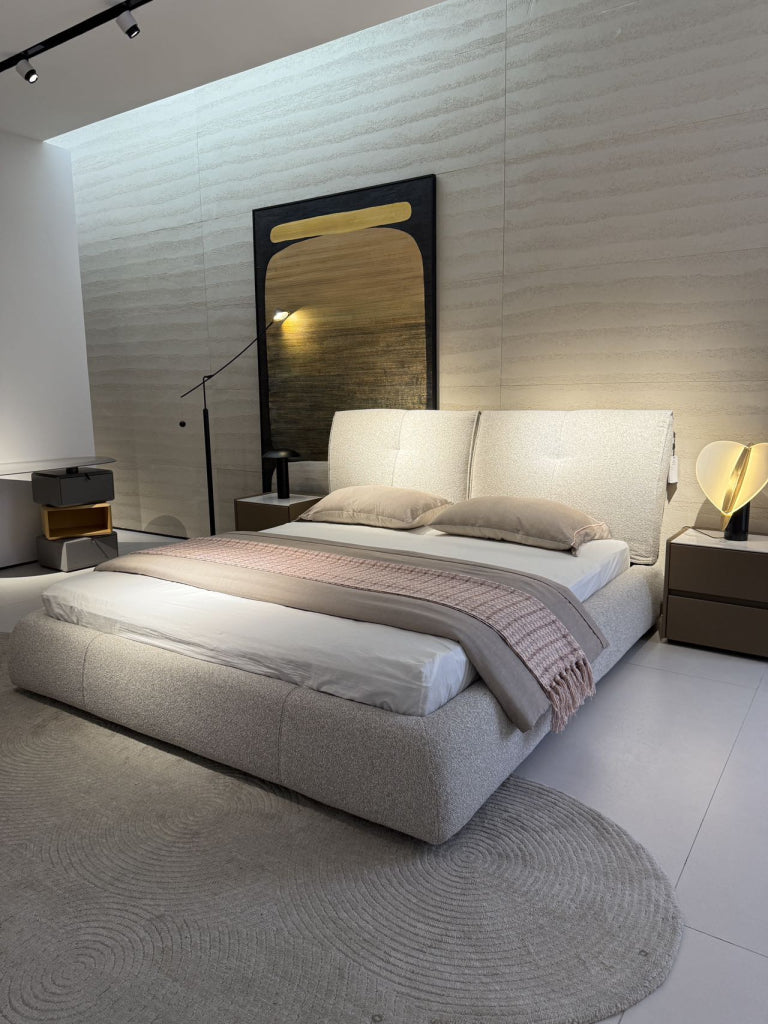 Letina Fabric solid wood bed