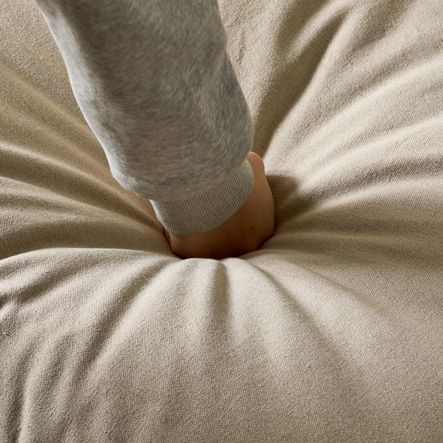 Isap Washable natural linen fabric straight sofa