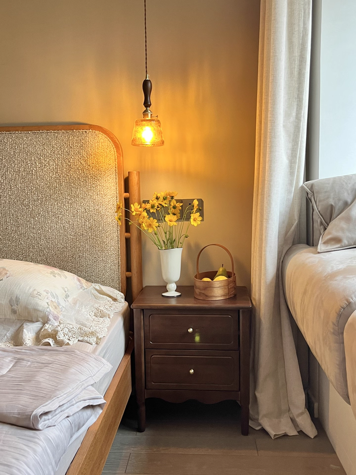 Usoiu 2pcs solid wood nightstands