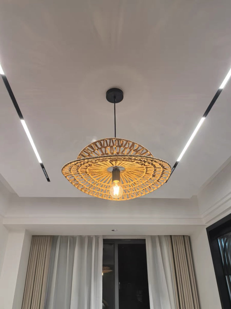 Flisia Linen rope pendant light