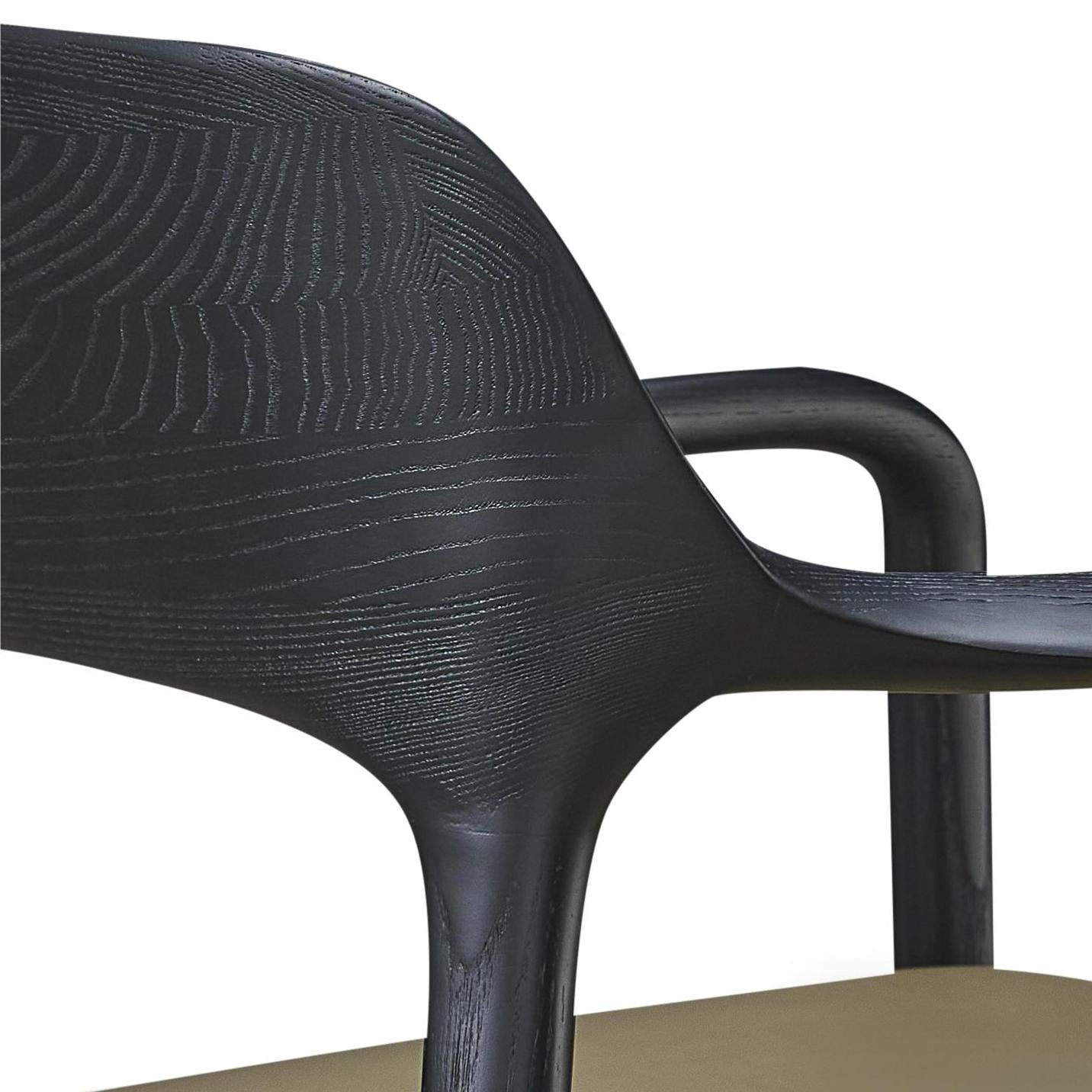 Aetheron 2pcs ash wood leather dining chairs