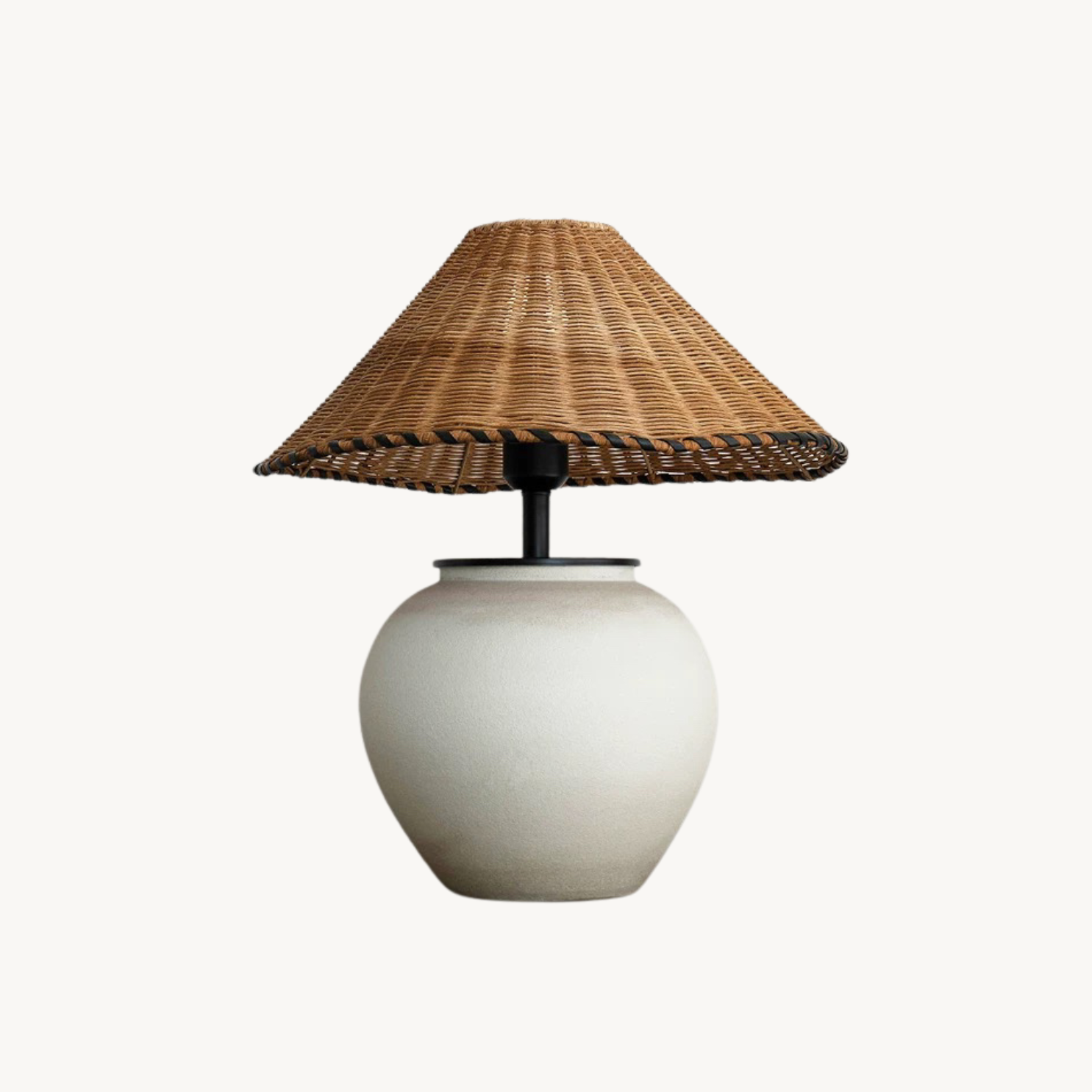 Hatona Ceramic natural rattan lamp