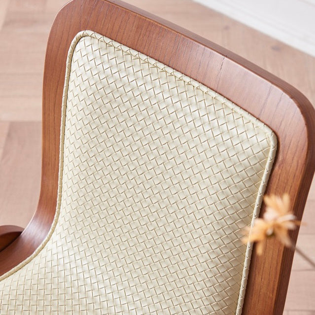 Hanoran 2pcs ash wood leather dining chairs