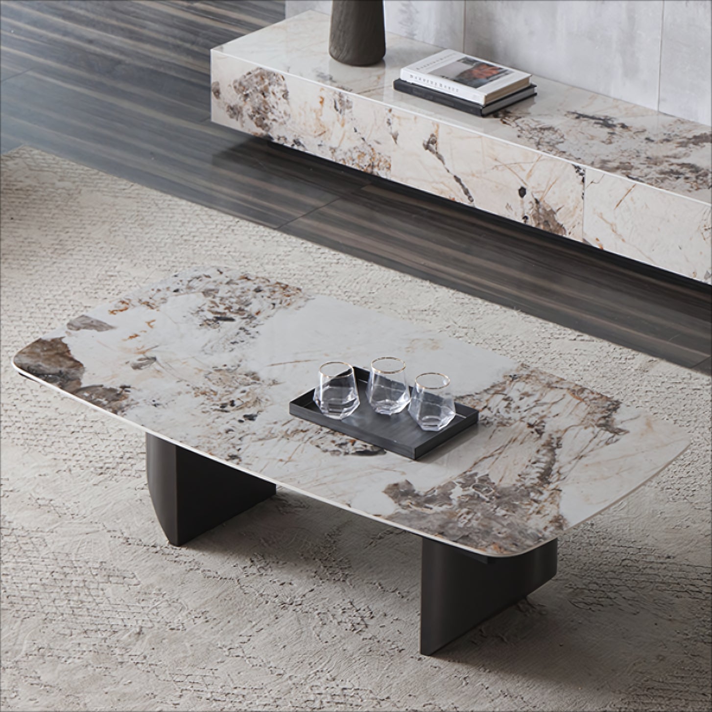 Unopley Rectangular sintered stone slab coffee table