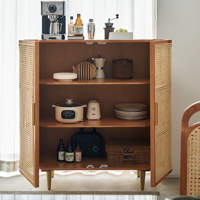 Nertilan Ash wood natural rattan sideboard-A