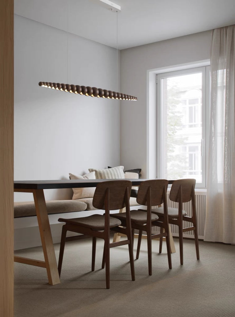 Drines Solid wood  beads pendant light