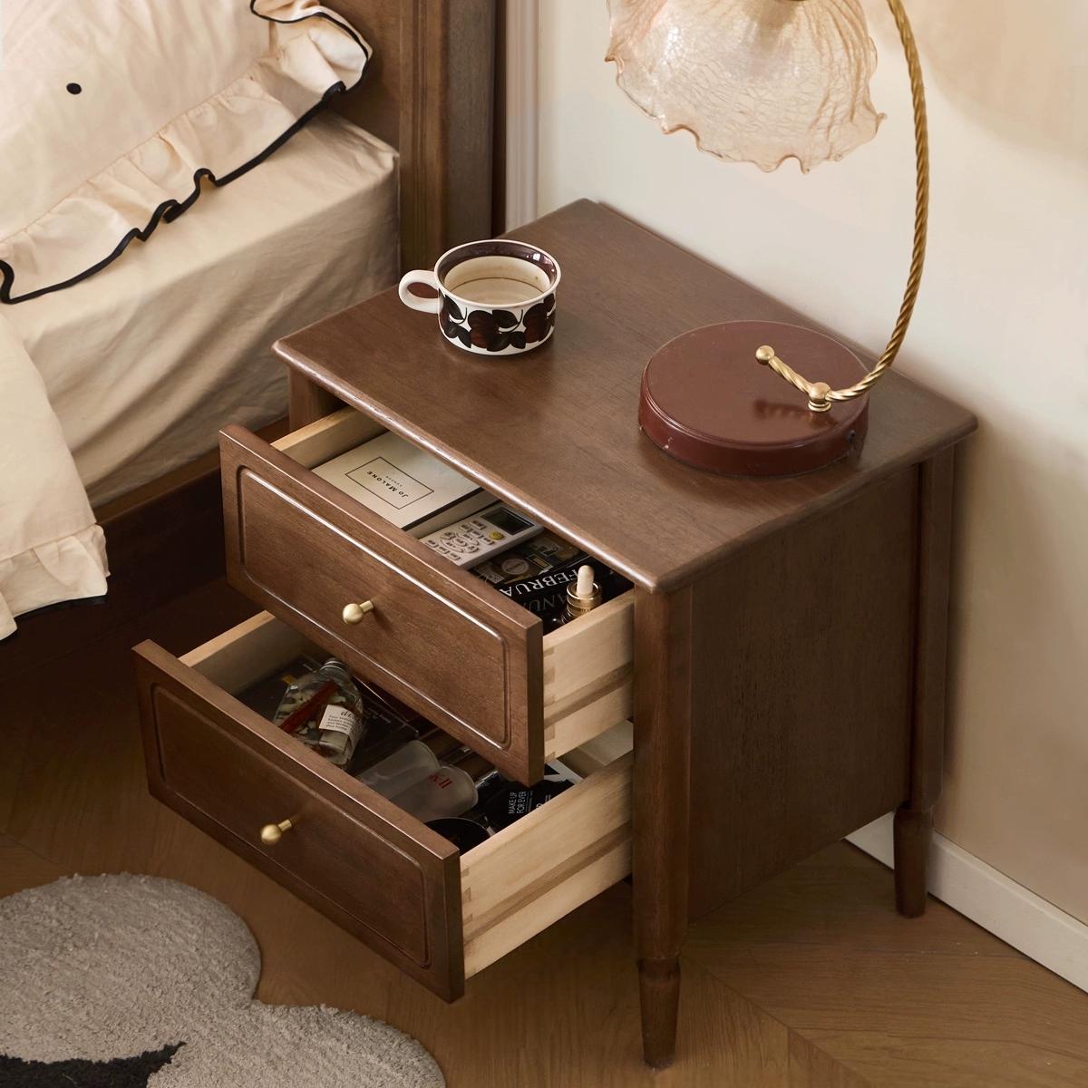 Usoiu 2pcs solid wood nightstands