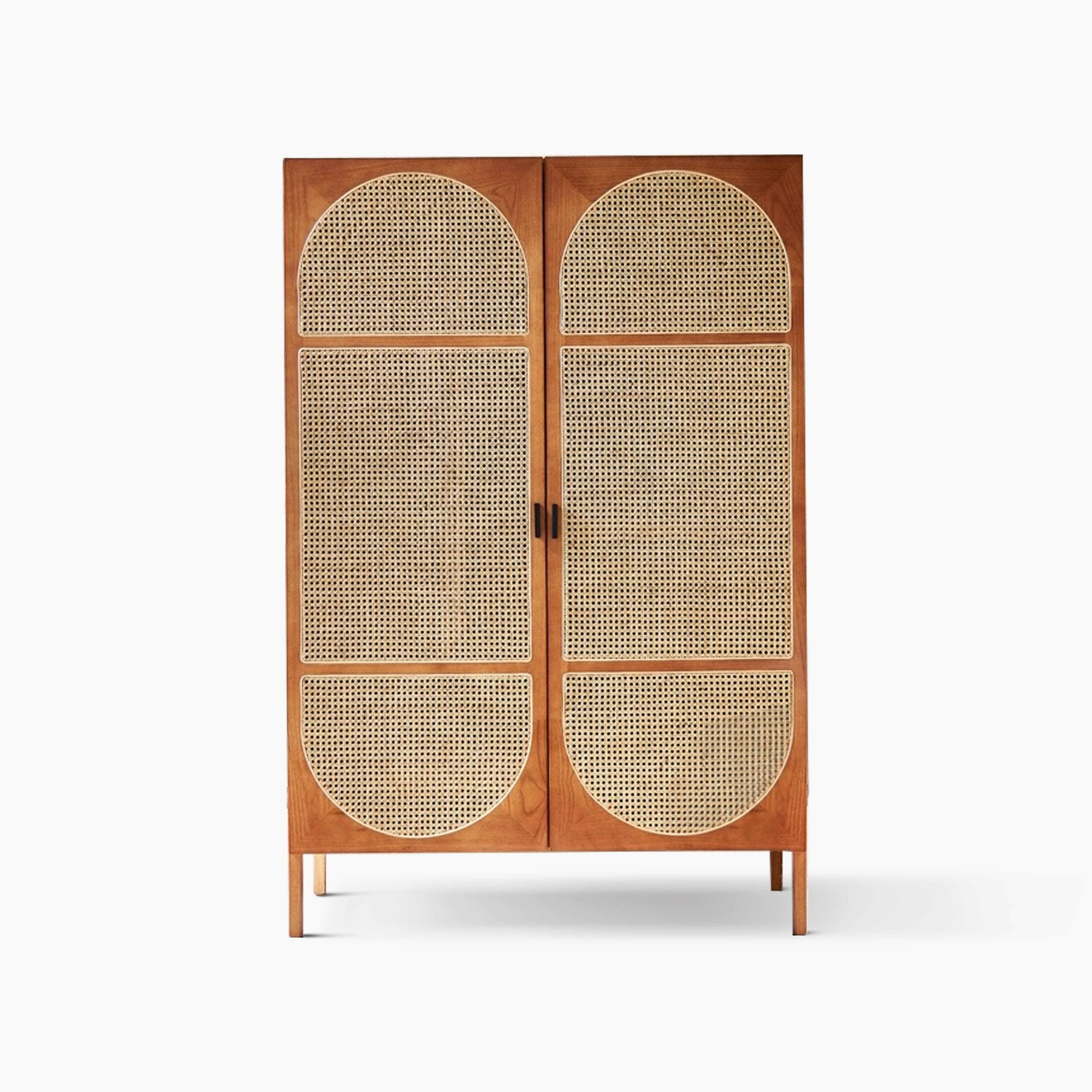 Froline Ash wood natural rattan wardrobe