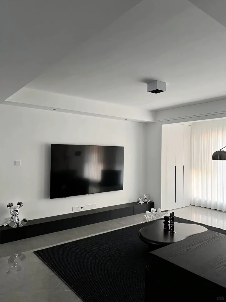 Wintoze Wooden pure black TV cabinet