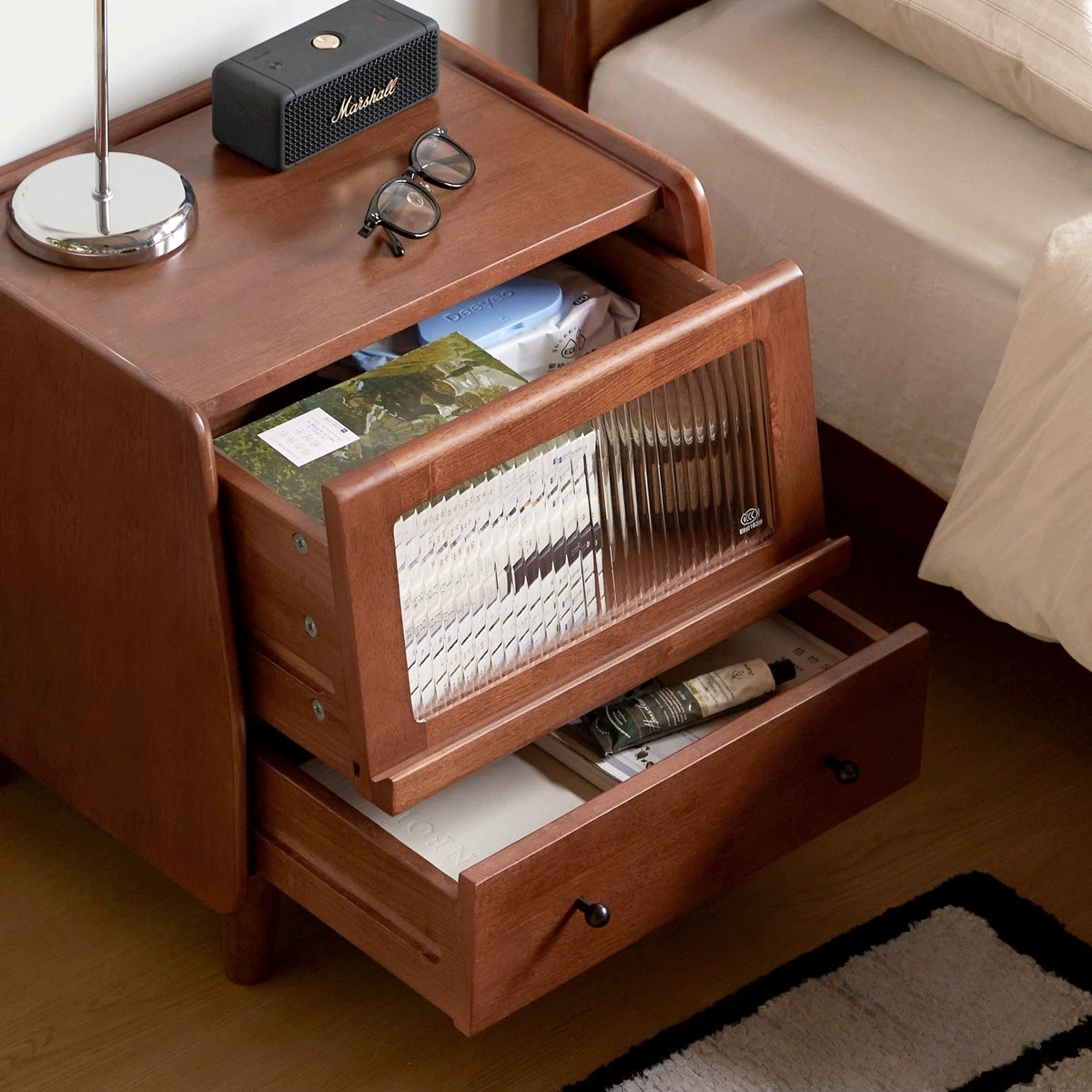 Kizzo 2pcs solid wood nightstands