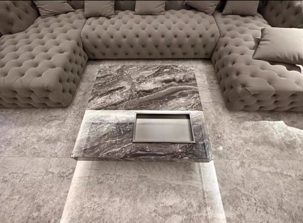 Arixia Square sintered stone slab coffee table