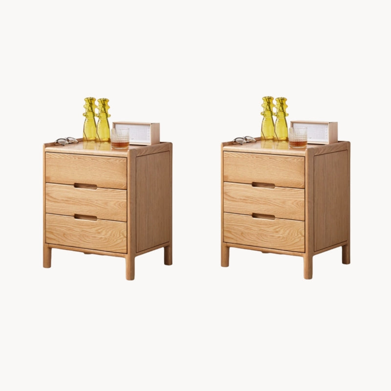 Desili 2pcs solid wood nightstands-A