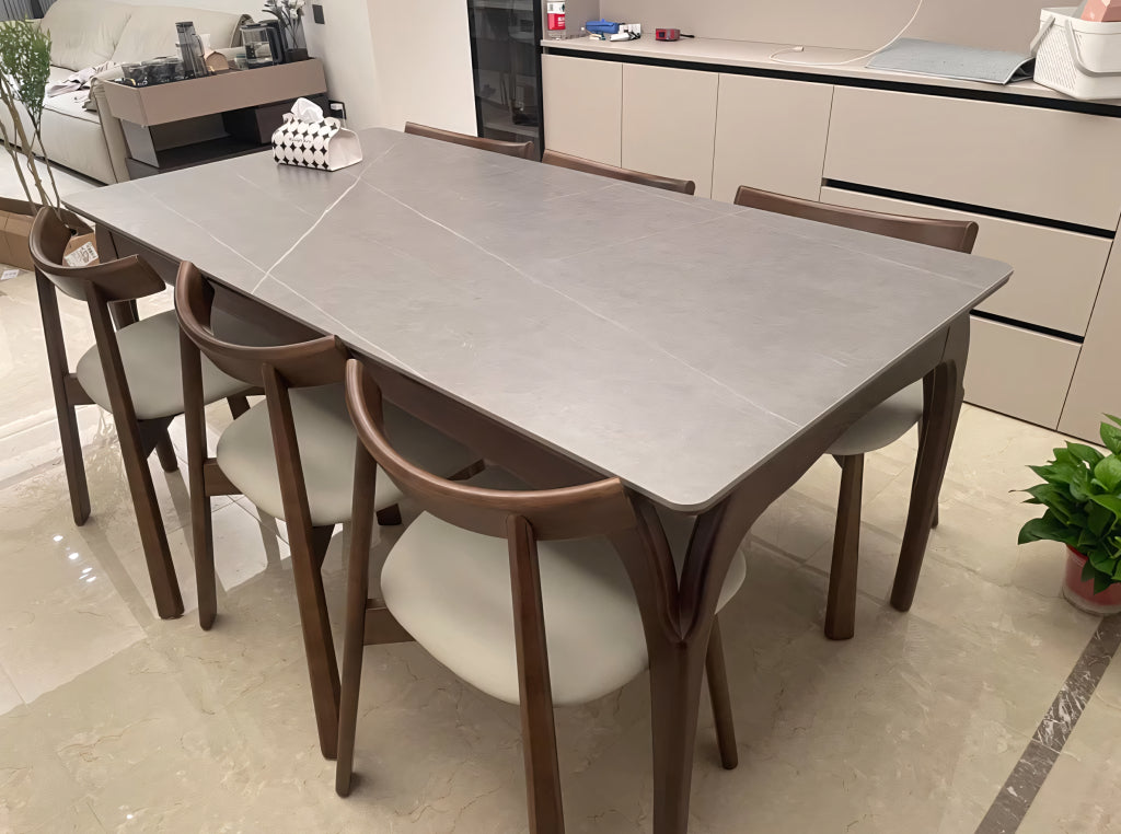 Toffa Sintered stone rectangular dining set